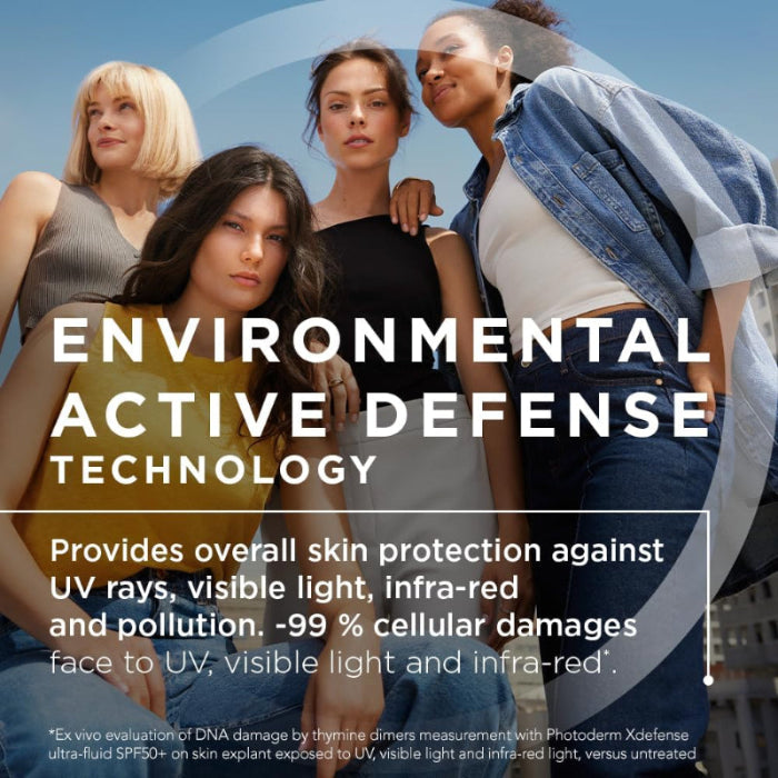 Bioderma Photoderm XDefense Ultra Fluid SPF50+ provides broad-spectrum sun protection against UV rays, blue light, and pollution. Ideal for sensitive, oily, and acne-prone skin with a matte and invisible finish