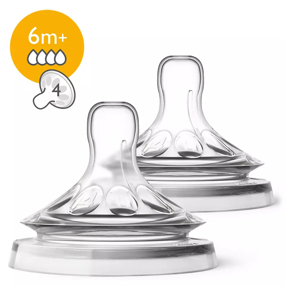Avent 2 Natural Teats Fast Flow 4 holes - 6m+ - dsonline.me
