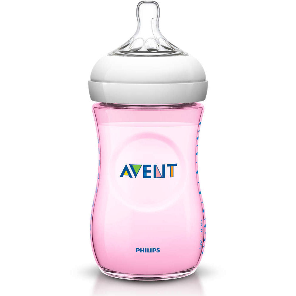 Avent Natural Feeding Bottle 260ml - Single Pack Pink - dsonline.me