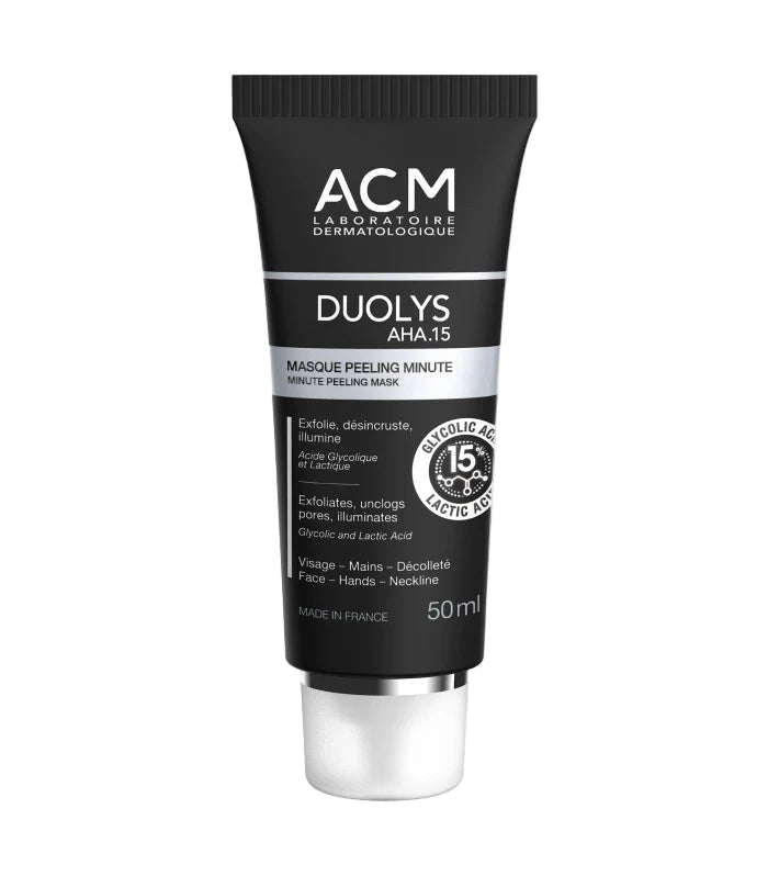 ACM Dermatological Lab skincare mask packaging on a gray background
