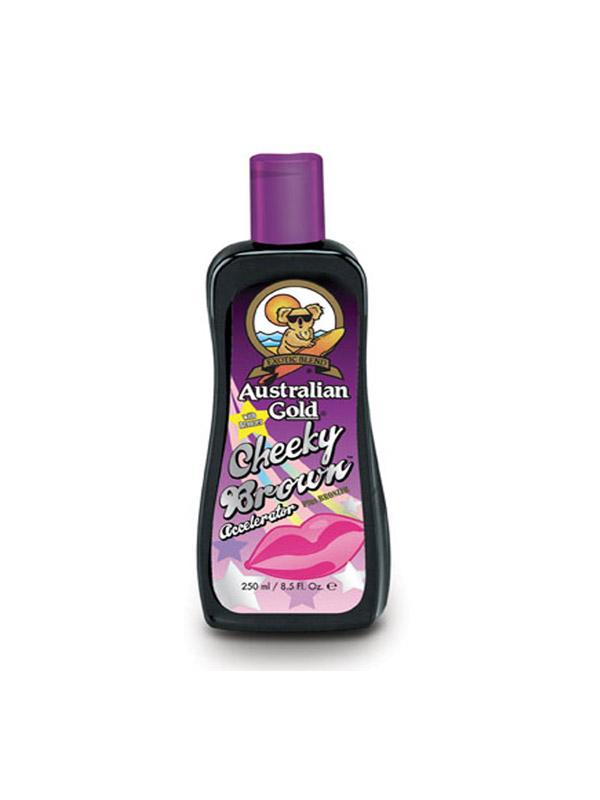 Bottle of Australian Gold Cheeky Brown tanning lotion, 250 ml