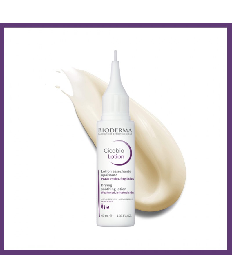 Bioderma Cicabio Restorative Lotion 40 ml – soothing skin repair lotion for post-procedure and irritated skin, non-greasy, fragrance‑free.