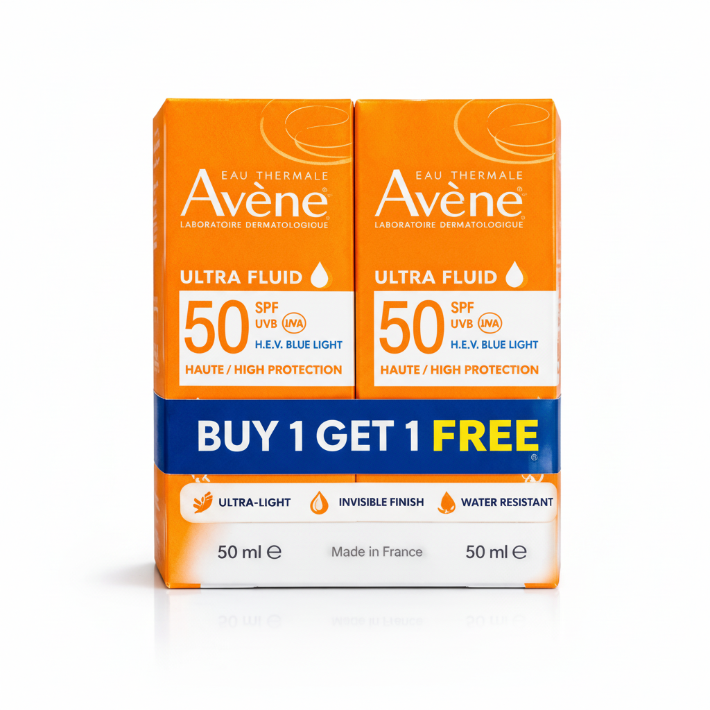 Avene Ultra Fluid SPF50+ Sunscreen Duo Buy 1 Get 1 Free
