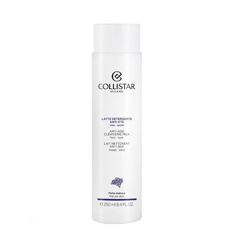 Collistar anti-age cleansing milk bottle on a white background