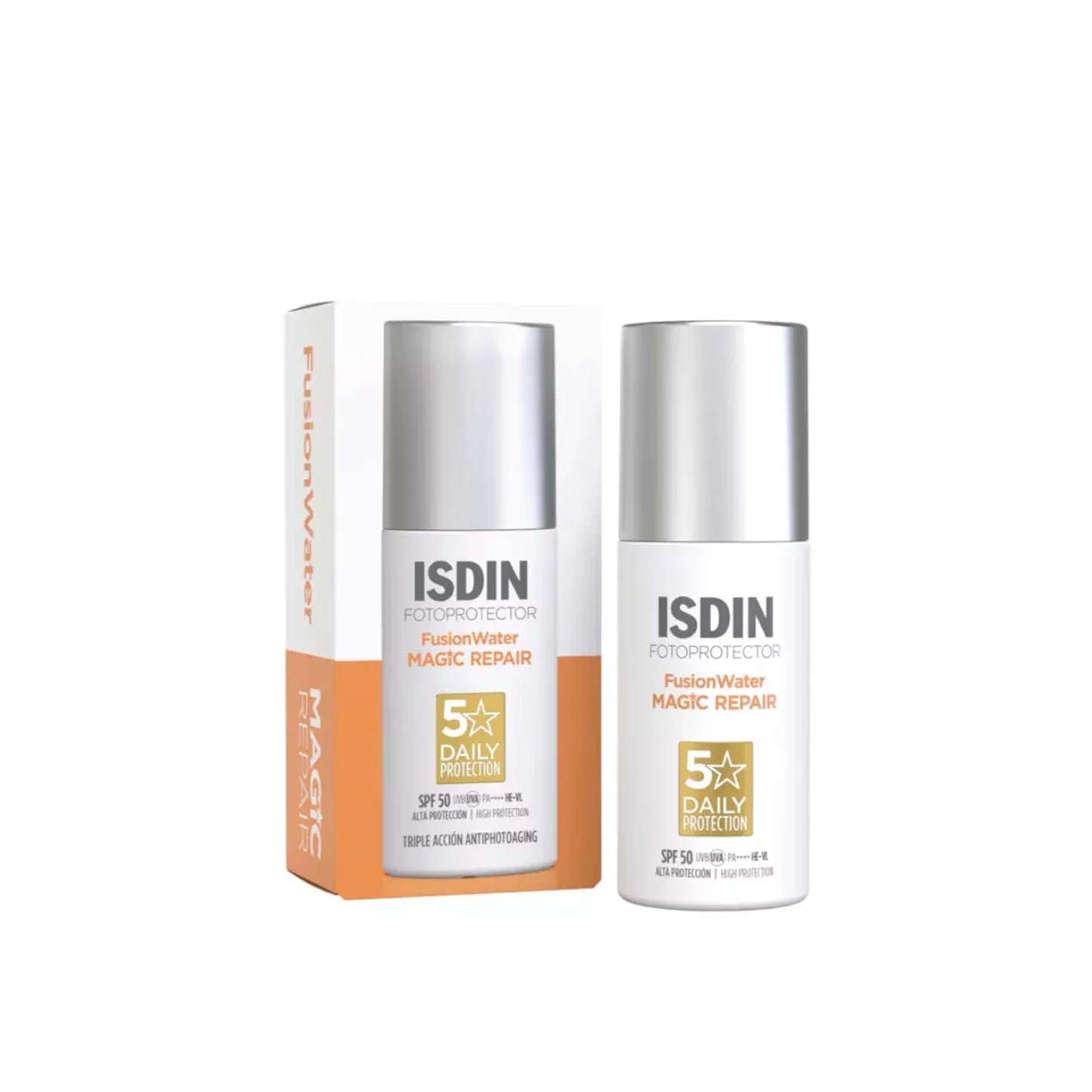 ISDIN Fotoprotector Fusion Water Magic Repair SPF 50 – Advanced facial sunscreen with UV protection and skin-repair action