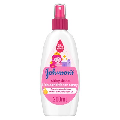 Johnson’s Shiny Drops Kids Conditioner Spray 200 ml with argan oil for smooth shiny hair