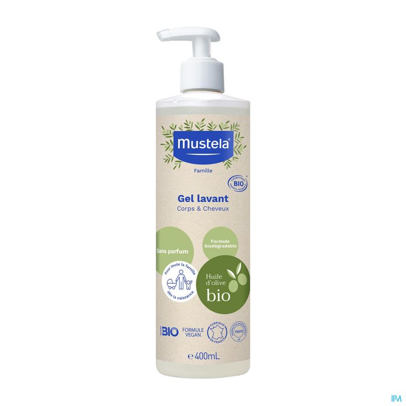 Mustela Organic Body & Hair Cleansing Gel 400 ml