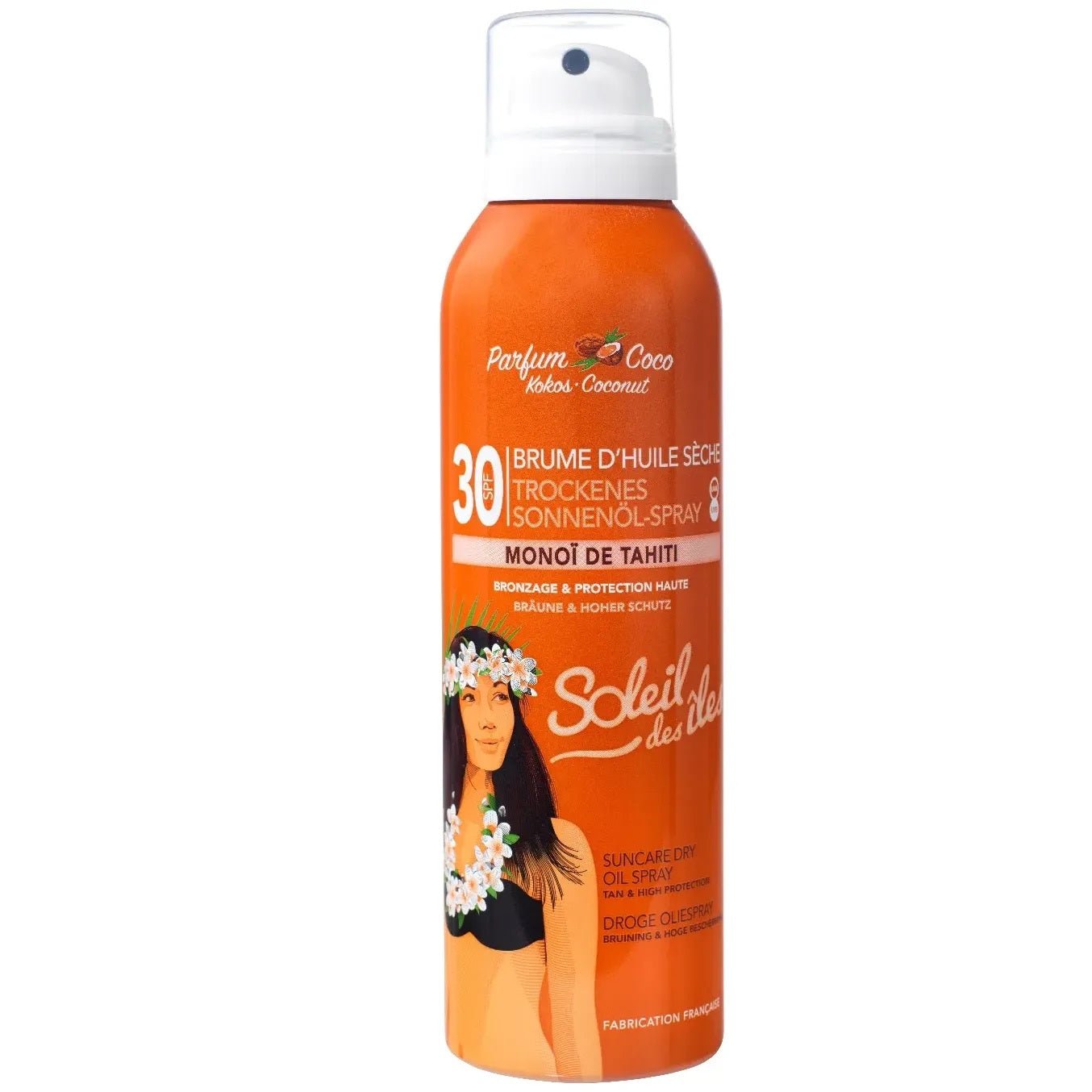 Soleil des Iles Dry Oil Mist SPF 30 – Coconut Scented Sun Protection & Tanning Spray