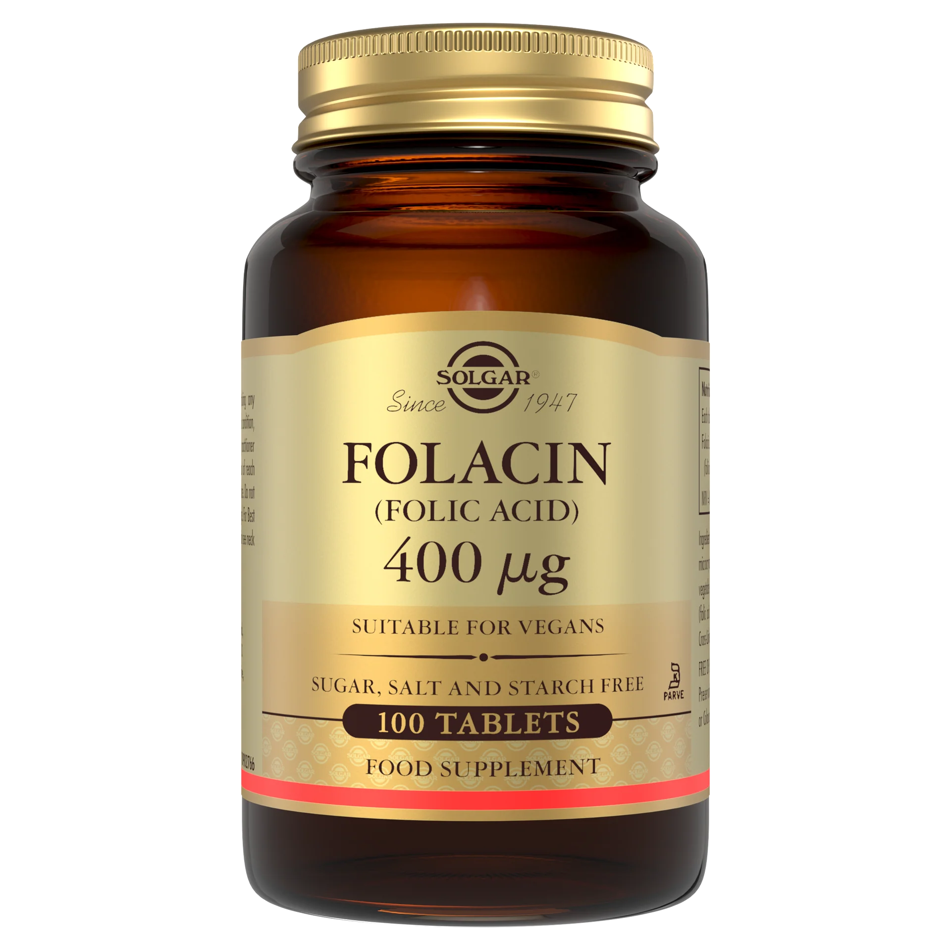 Solgar Vitamin B9 Acide Folique 400 mcg 100 Tablets