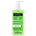 Neutrogena, Visibly Clear,Facial Wash, Pore & Shine, With natural cleanser lime & soothing aloe vera for a long lasting mattifying effect, suitable for oily skin, 200ml