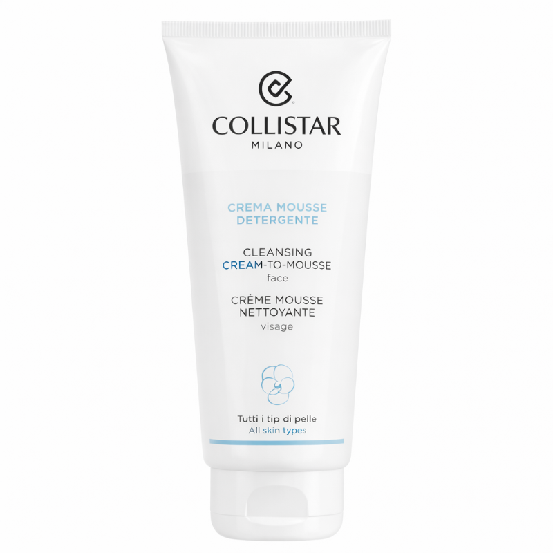 Collistar cleansing cream-to-mousse tube on a white background