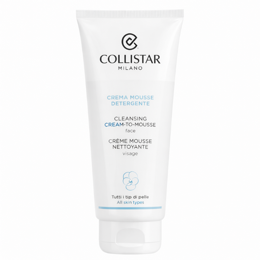 Collistar cleansing cream-to-mousse tube on a white background