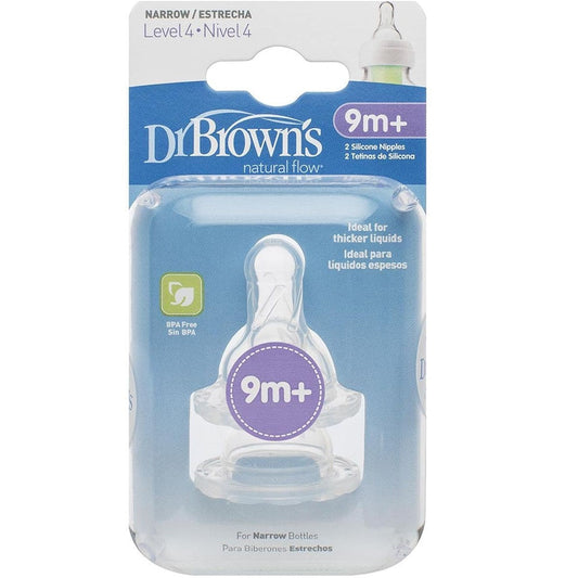Dr Brown's Narrow 2 Silicone Nipples 9m+ - dsonline.me