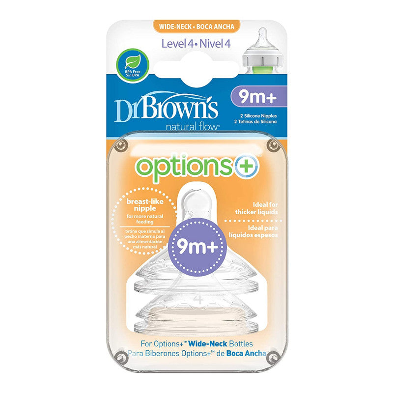 Dr Brown's Wide-Neck 2 Silicone Nipples 9m+ - dsonline.me