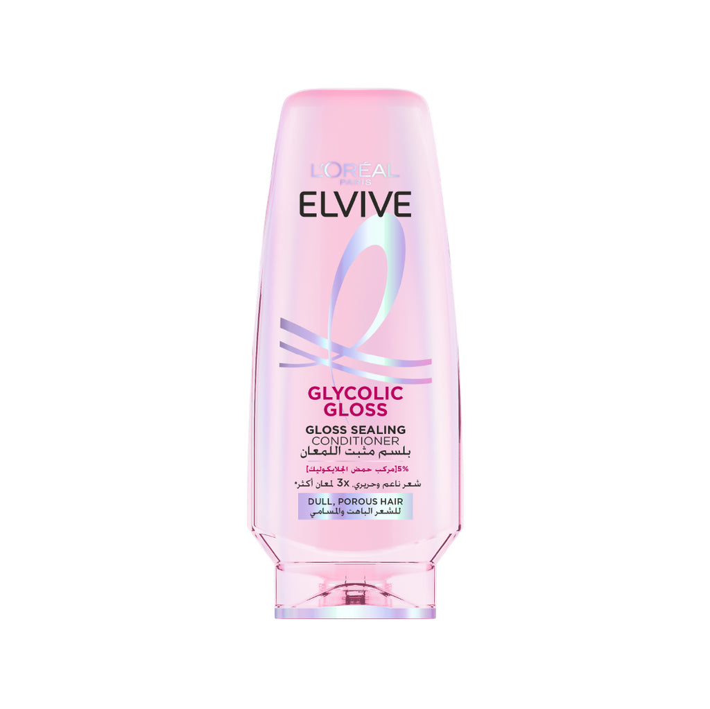 L'Oréal Paris Elvive Glycolic Gloss Gloss Sealing Conditioner for Dull Porous Hair Powered by 3% Glycolic Acid 200ml