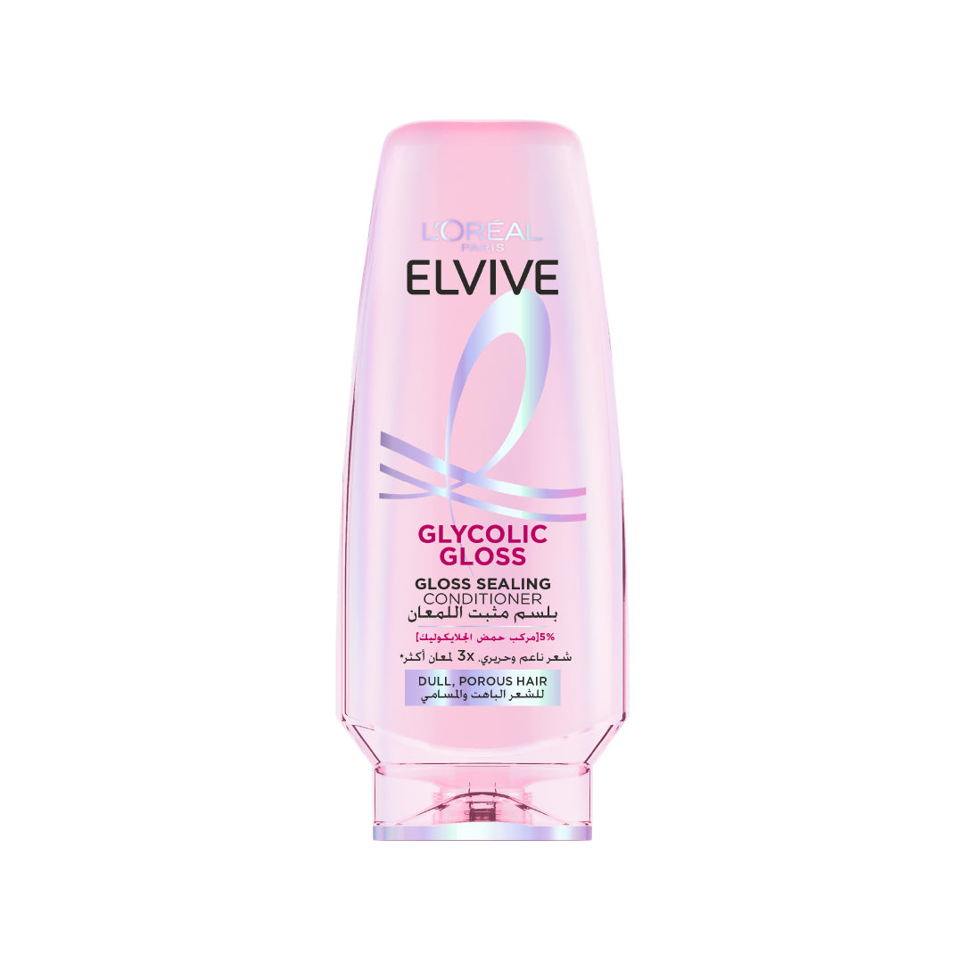 L'Oréal Paris Elvive Glycolic Gloss Gloss Sealing Conditioner for Dull Porous Hair Powered by 3% Glycolic Acid 200ml