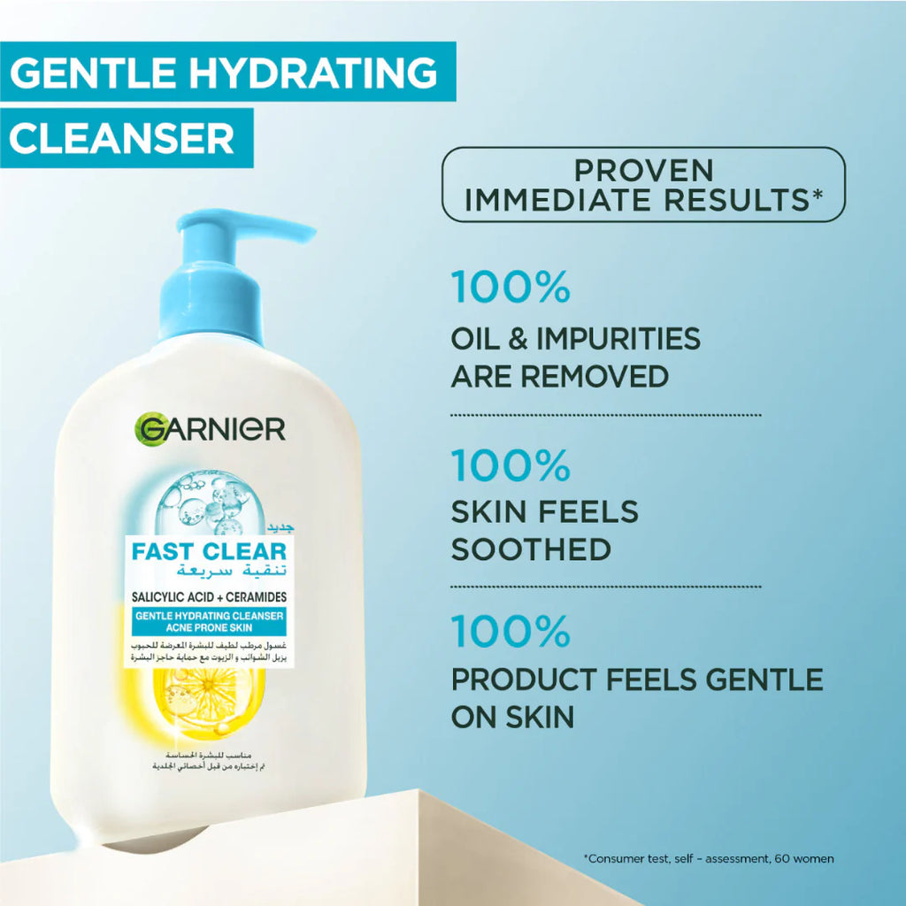 Garnier Fast Clear Gentle Cleanser Hydrating Face Wash