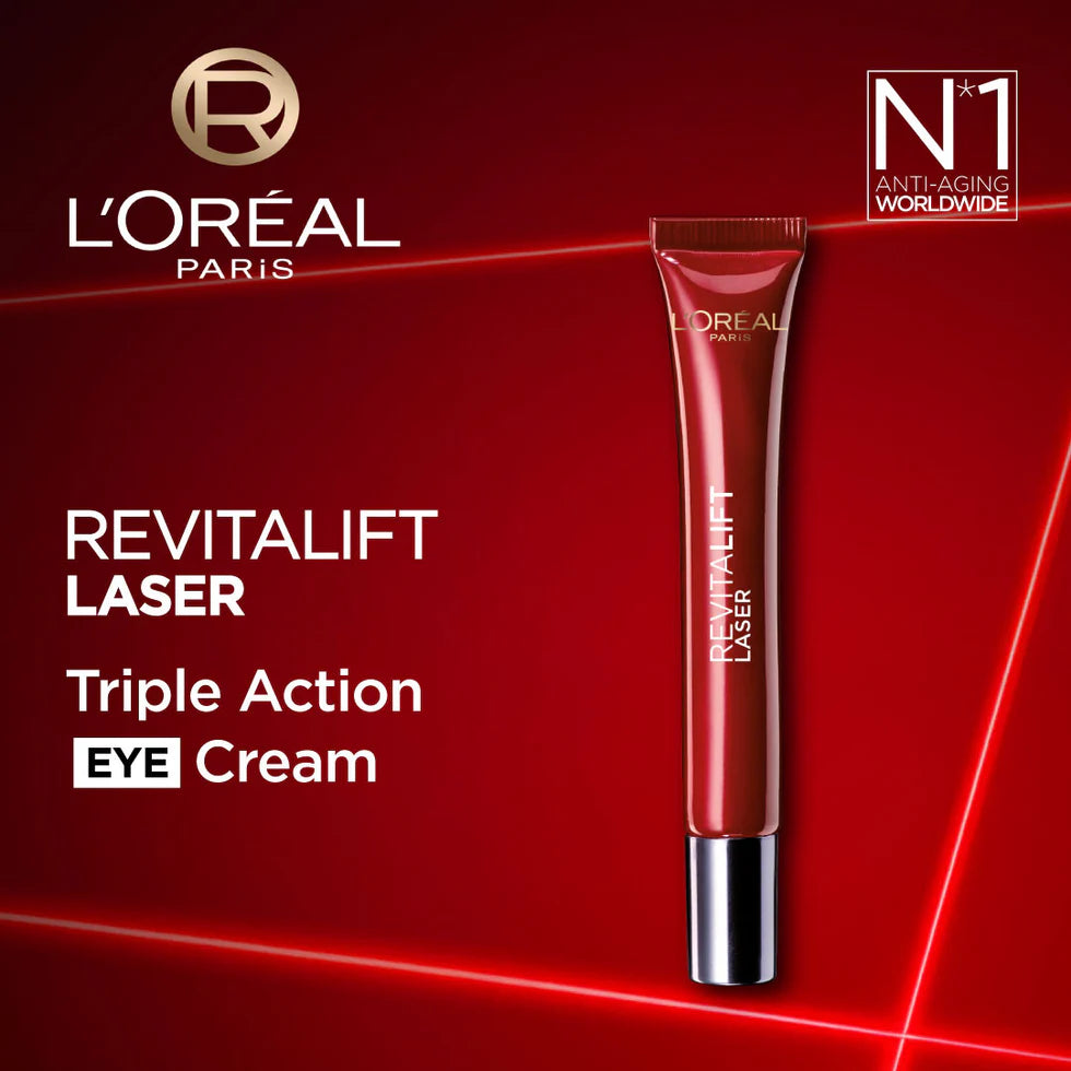 L’Oréal Paris Revitalift Laser, Triple Action Anti-Aging Eye Cream, with Pro-Retinol, 15ml