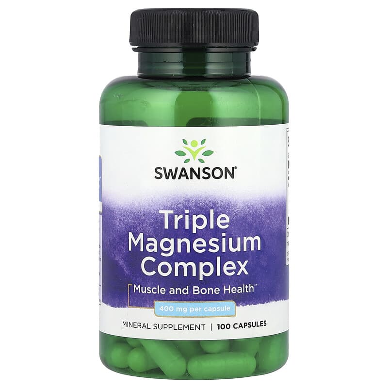 Swanson Triple Magnesium Complex 400 mg 100 Capsules