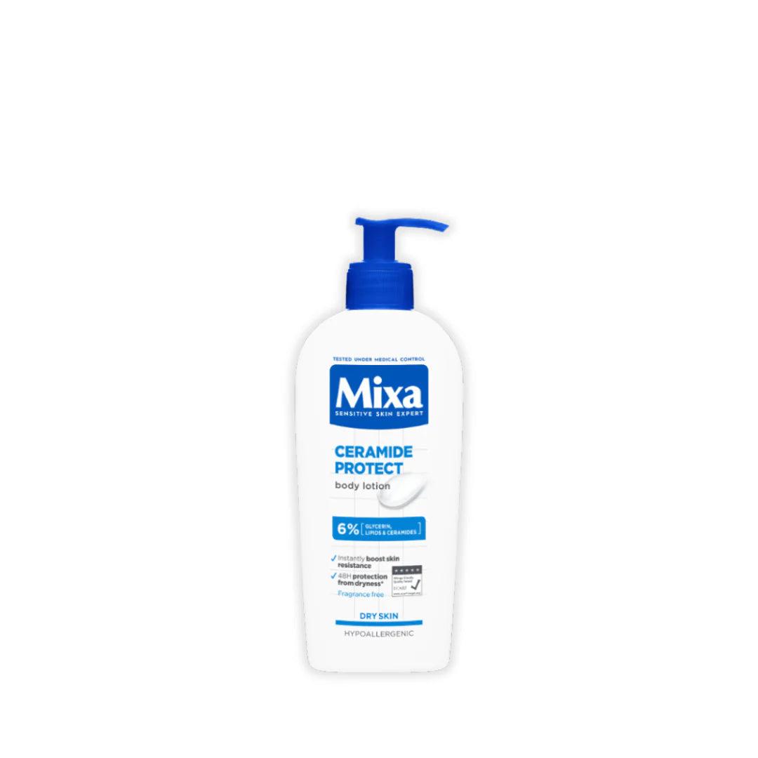 Mixa Ceramide Protect Body Lotion - For Dry, Very Dry and Sensitive Skin With 6% Glycerin, Lipids & Ceramides
