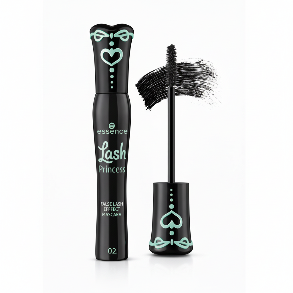 Essence Lash Princess mascara with wand on a white background