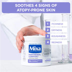 Mixa Panthenol Comfort Moisturizing Cream Jar - Anti-Scratching Cream - For Dry Skin, Atopy Prone Skin and Eczema - With 13% Glycerin, Omega 6 & 9, and Panthenol For Face, Hands & Body