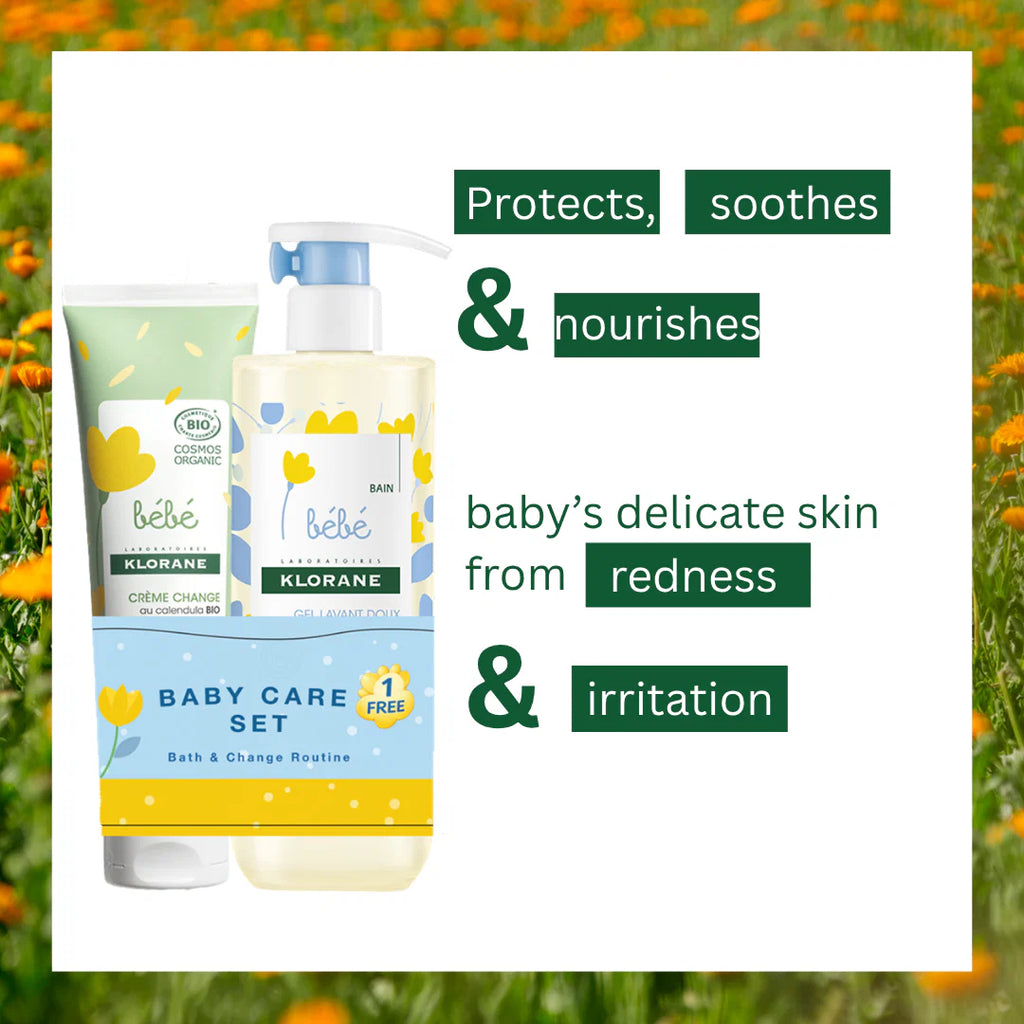 Klorane Baby Gentle Foaming Gel 500ml + FREE Klorane Baby Certified Organic Change Cream 100ml