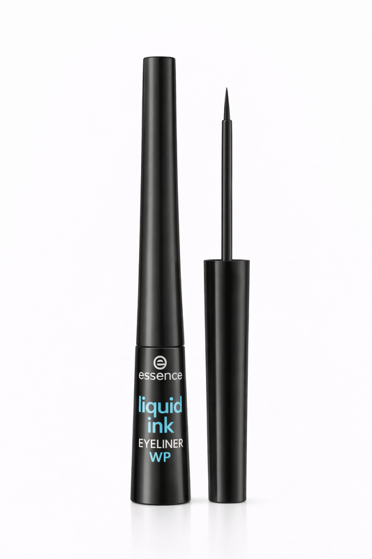 Essence liquid ink eyeliner with black casing on a white background