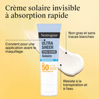Neutrogena Ultra Sheer Invisible Cream Sunscreen SPF50