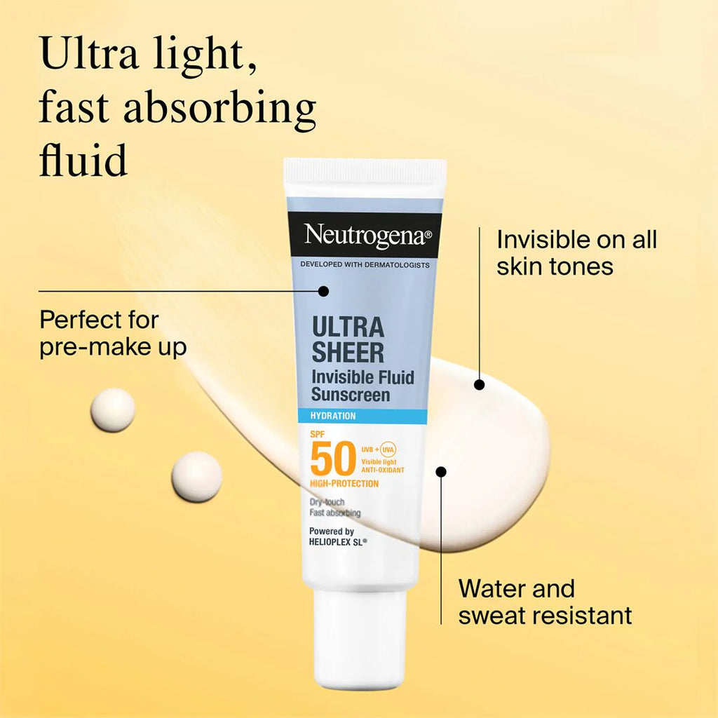 Neutrogena Ultra Sheer Invisible Fluid Hydrating Sunscreen SPF 50 – view 2