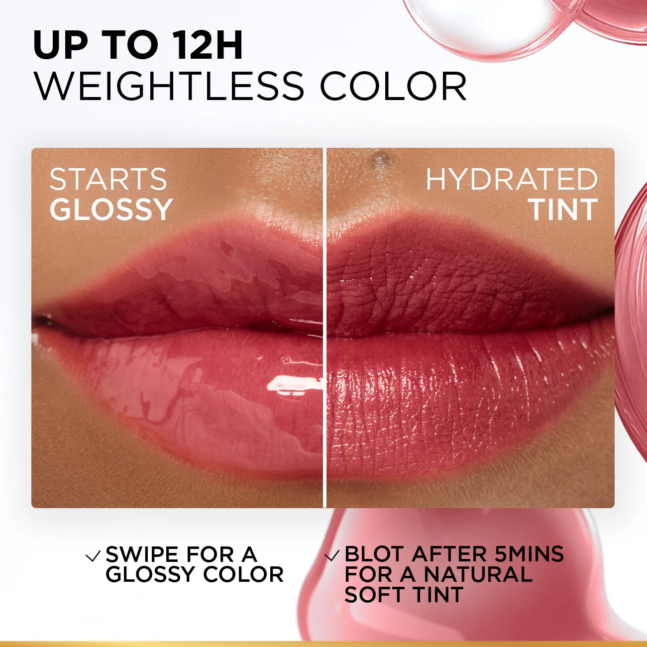 L'Oréal Paris Hyaluron Tint Lip Stain Serum Long Lasting, Hydrating Lip Makeup Infused with Hyaluronic Acid 5ml