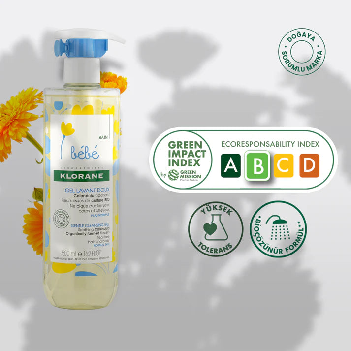 2x Klorane Baby Gentle Foaming Gel 500ml