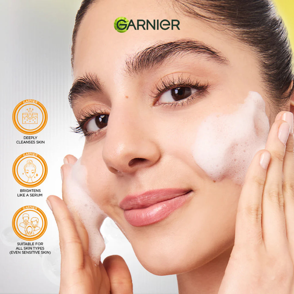 Garnier Fast Bright Serum Cleanser Dual Action Foam Cleanser
