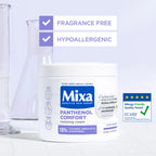 Mixa Panthenol Comfort Moisturizing Cream Jar - Anti-Scratching Cream - For Dry Skin, Atopy Prone Skin and Eczema - With 13% Glycerin, Omega 6 & 9, and Panthenol For Face, Hands & Body