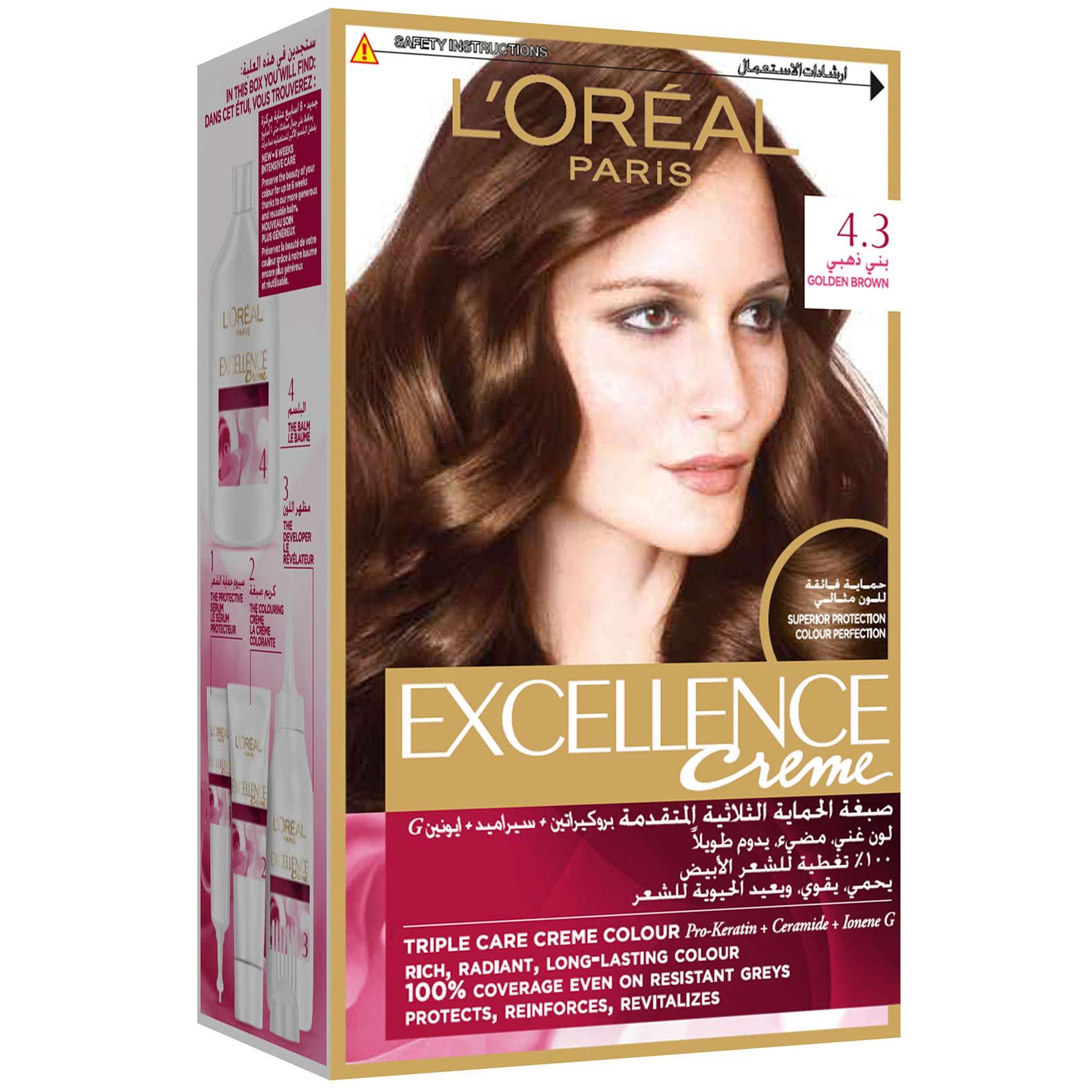 L'Oreal Paris Excellence Crème 4.3 Gold Chesnut Brown - dsonline.me