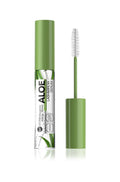 Aloe vera-based lash and brow serum with green packaging on a white background