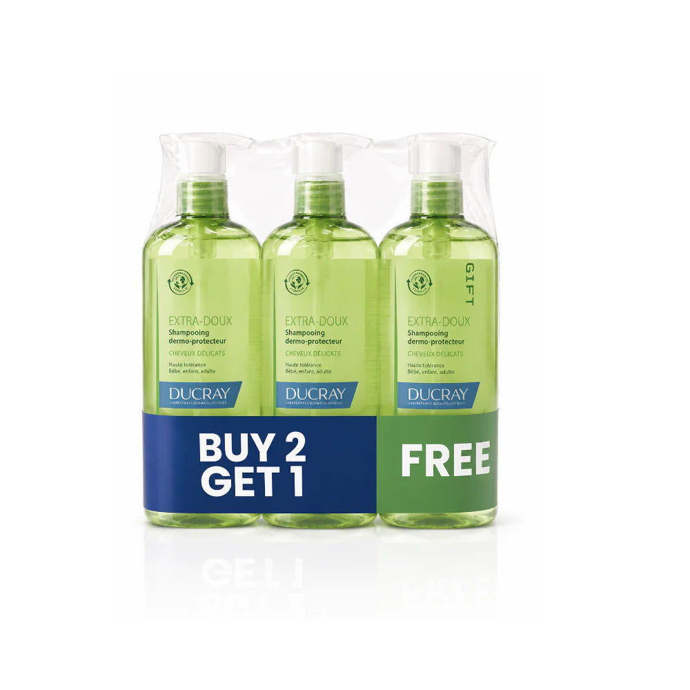 Ducray Extra-Doux Shampooing Dermo-Protecteur 400ml Trio Pack