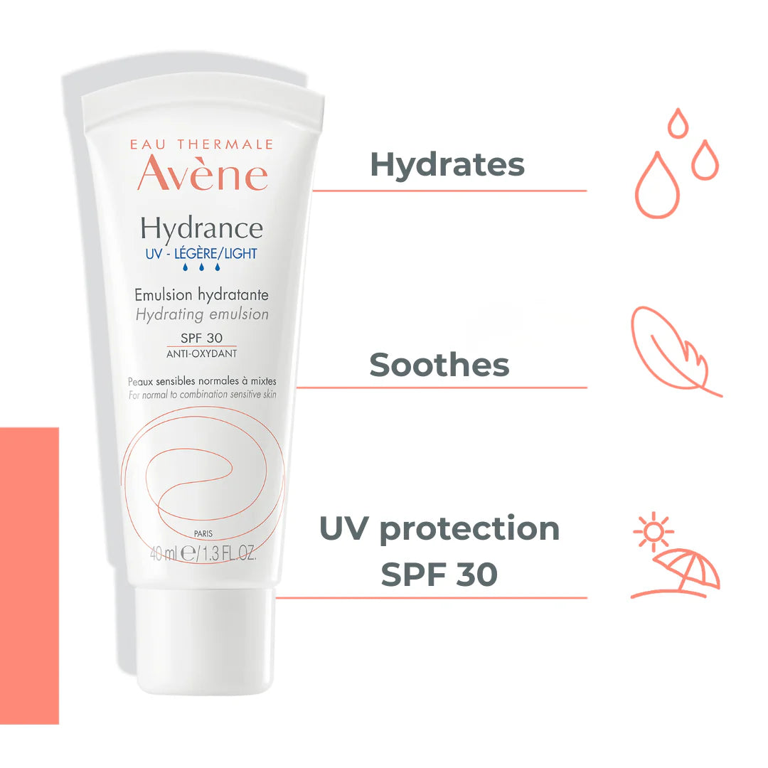 Avène Hydrance UV Light SPF 30 Emulsion and get + FREE 150ml Avène Cleansing Foam.