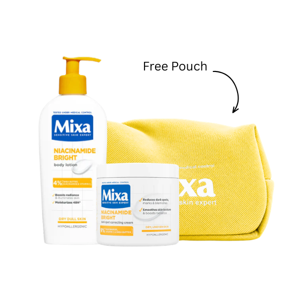 Mixa Niacinamide Bright Body Lotion 400ml + Mixa Niacinamide Bright Moisturising Anti-Dark Spot Cream Jar