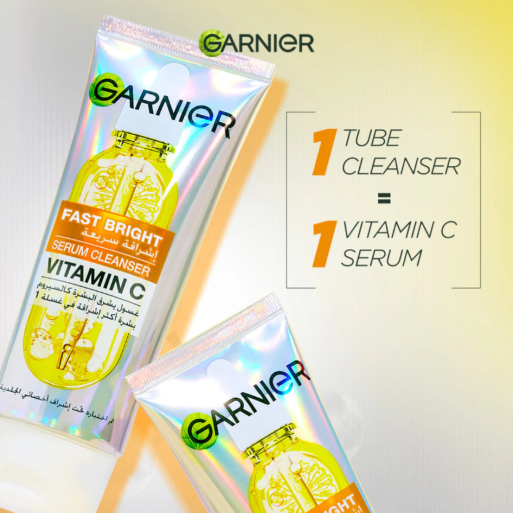 Garnier Fast Bright Serum Cleanser Dual Action Foam Cleanser 100ml