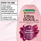 Garnier Ultra Doux Grape Moisture Hydrating Regenerative Conditioner for Dehydrated Hair With Hydrating Grape Water + Antioxidant Grapeseed Oil