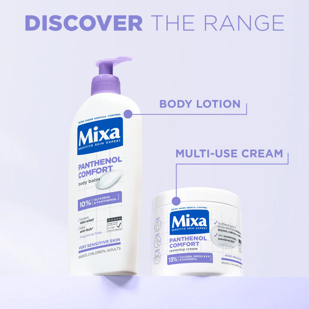 Mixa Panthenol Comfort Body Lotion & Anti-Scratching Cream For Dry Skin, Atopy Prone Skin and Eczema