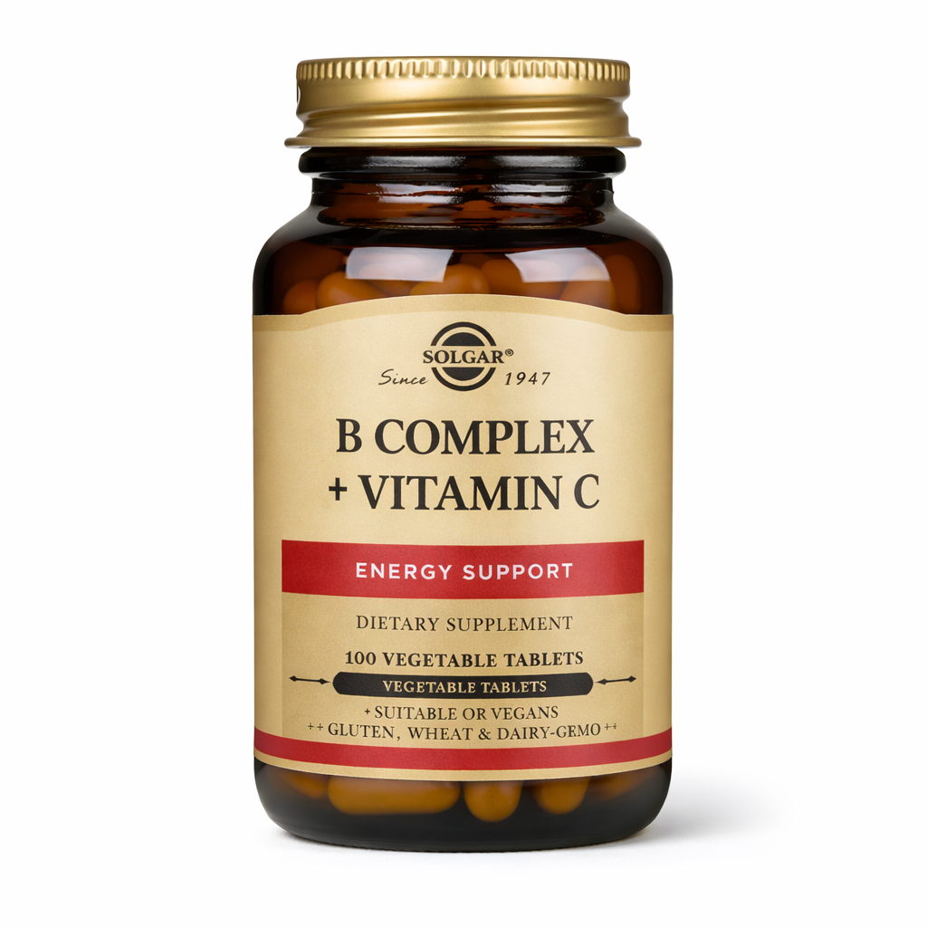 Solgar B Complex + Vitamin C – 100 Vegetable Tablets