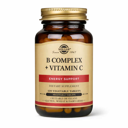 Solgar B Complex + Vitamin C – 100 Vegetable Tablets