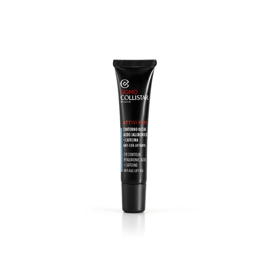 Black cosmetic tube with visible branding on a white background
