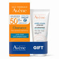 Avene sun care product packaging with after-sun lotion on a white background