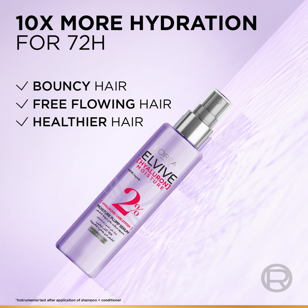 L’Oréal Paris Elvive Hyaluron Plump 2% Moisture Plump Serum with Hyaluronic Acid For Dehydrated Hair