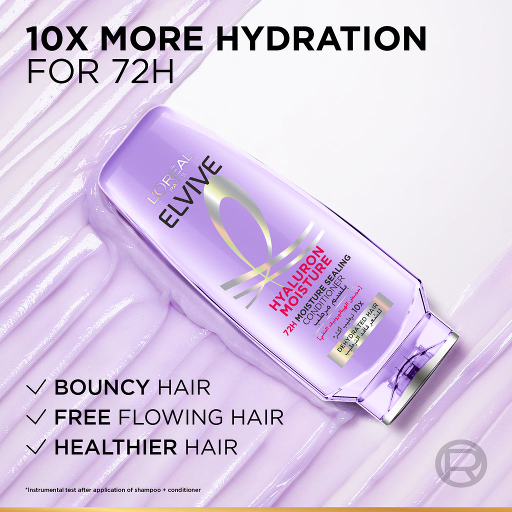 L’Oréal Paris Elvive 72H Hyaluron Moisture Sealing Conditioner for Dehydrated Hair 200ml