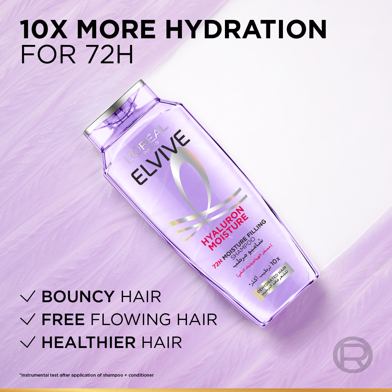 L'Oréal Paris Elvive 72 Hours Hyaluron Filling Moisture Shampoo For Reviving Dehydrated Hair