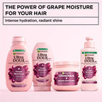Garnier Ultra Doux Grape Moisture Hydrating Regenerative Shampoo for Dehydrated Hair With Hydrating Grape Water + Antioxidant Grapeseed Oil